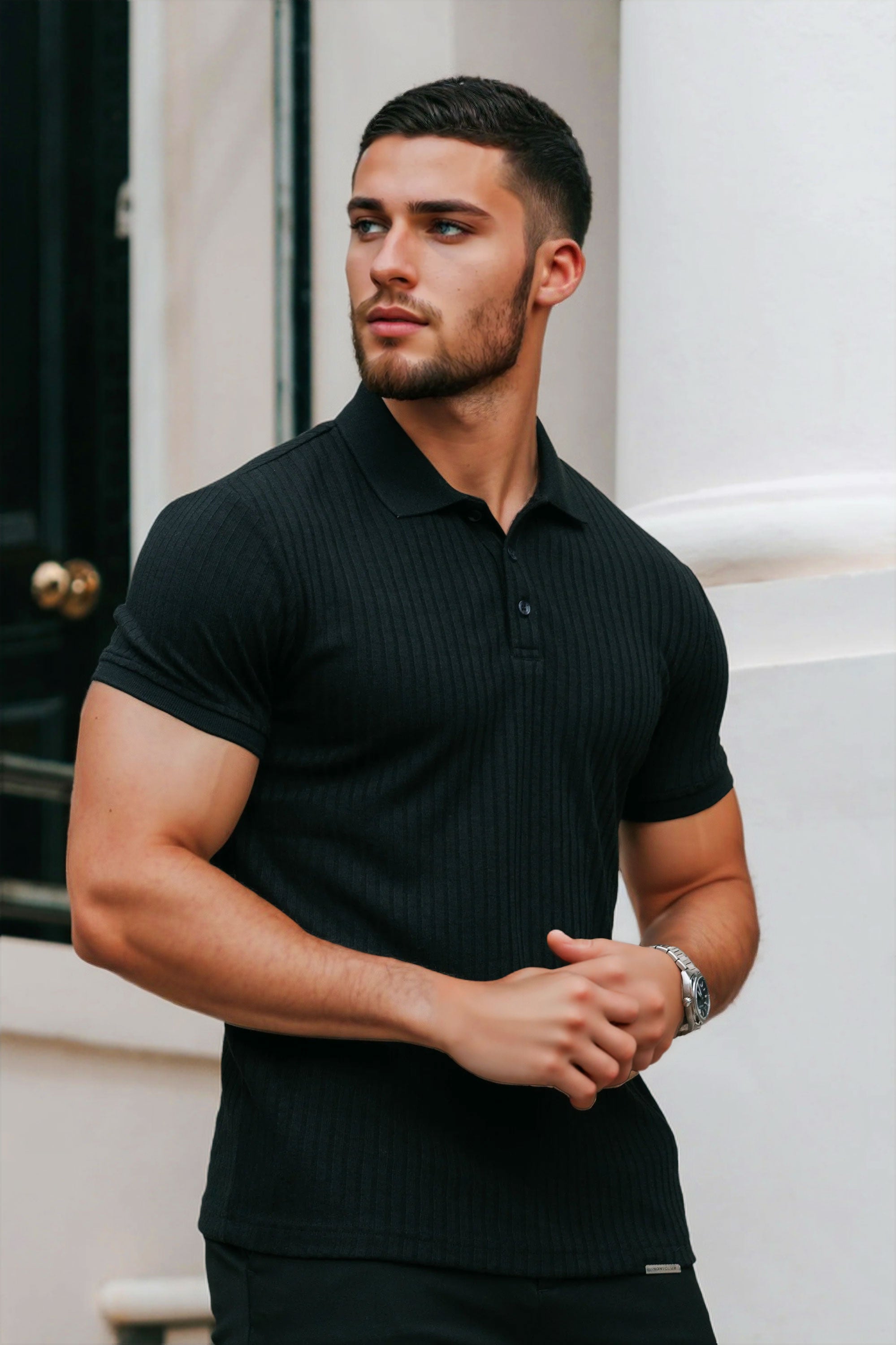 THE LAURENT - RIBBED SHORTSLEEVE POLO